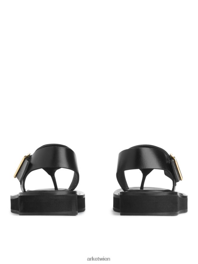 ARKET klobige Ledersandalen Schwarz Frauen 8RF08T705 Schuhwerk