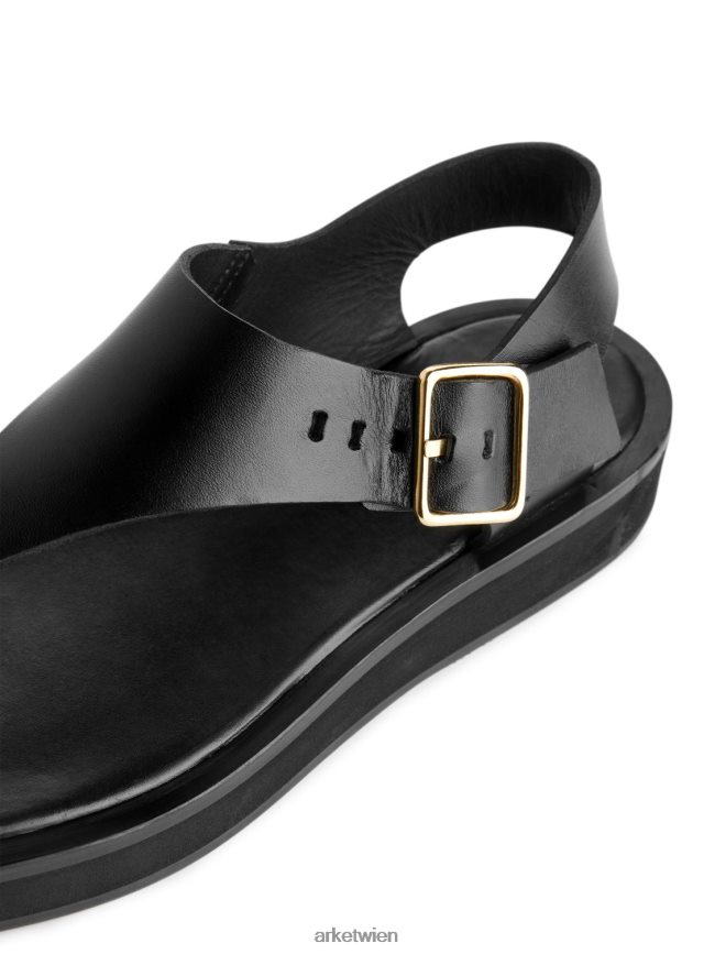 ARKET klobige Ledersandalen Schwarz Frauen 8RF08T705 Schuhwerk