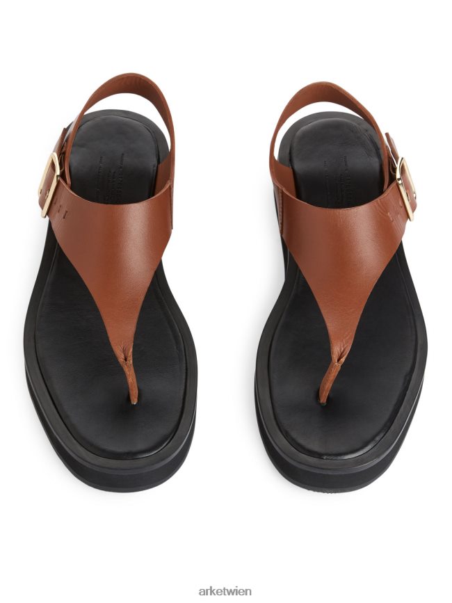 ARKET klobige Ledersandalen braun Frauen 8RF08T704 Schuhwerk