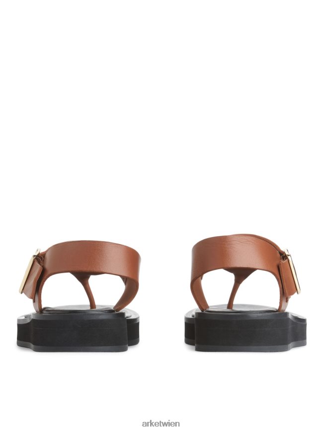 ARKET klobige Ledersandalen braun Frauen 8RF08T704 Schuhwerk