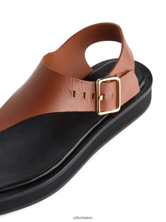ARKET klobige Ledersandalen braun Frauen 8RF08T704 Schuhwerk
