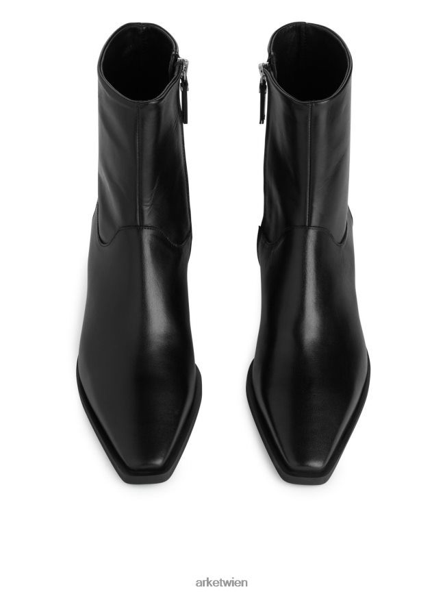 ARKET Cowboy-Lederstiefel Schwarz Frauen 8RF08T726 Schuhwerk