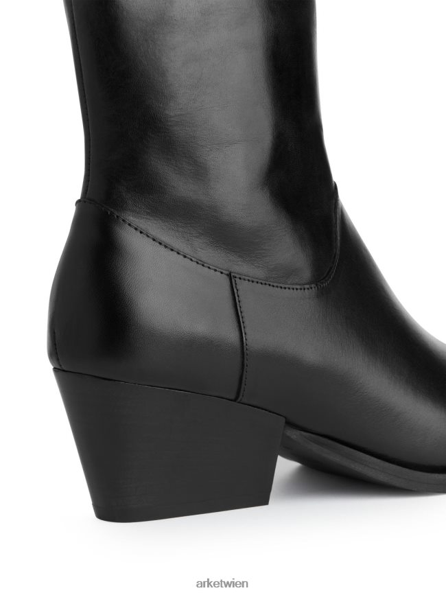 ARKET Cowboy-Lederstiefel Schwarz Frauen 8RF08T726 Schuhwerk