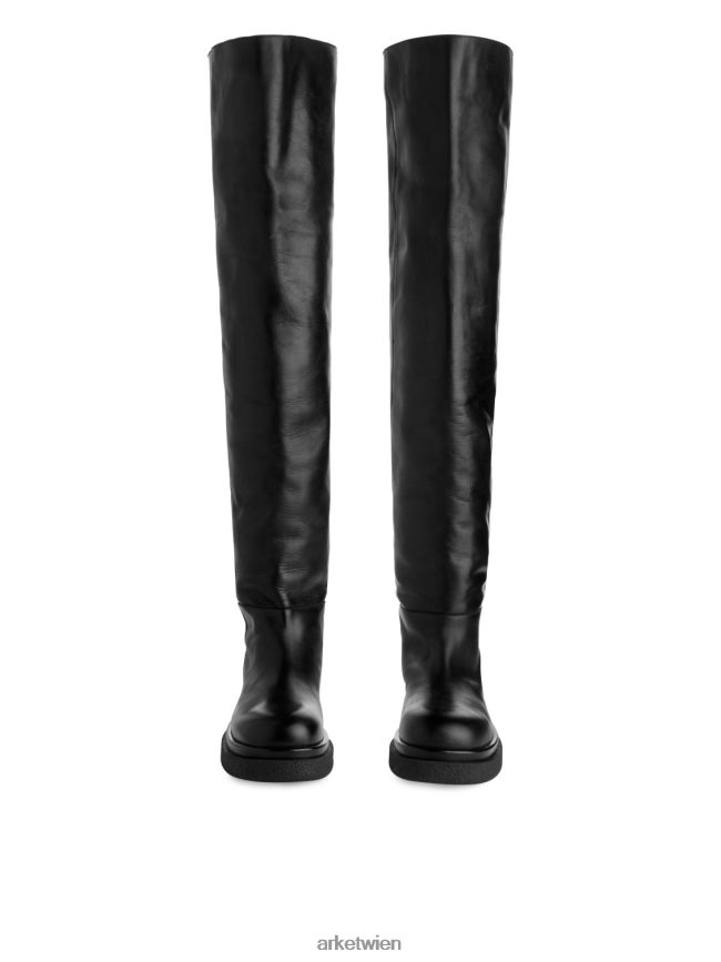 ARKET Overknee-Stiefel aus Leder Schwarz Frauen 8RF08T735 Schuhwerk