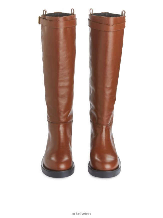 ARKET Reitstiefel aus Leder braun Frauen 8RF08T733 Schuhwerk