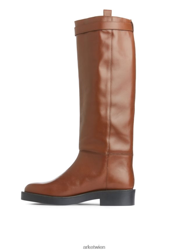 ARKET Reitstiefel aus Leder braun Frauen 8RF08T733 Schuhwerk