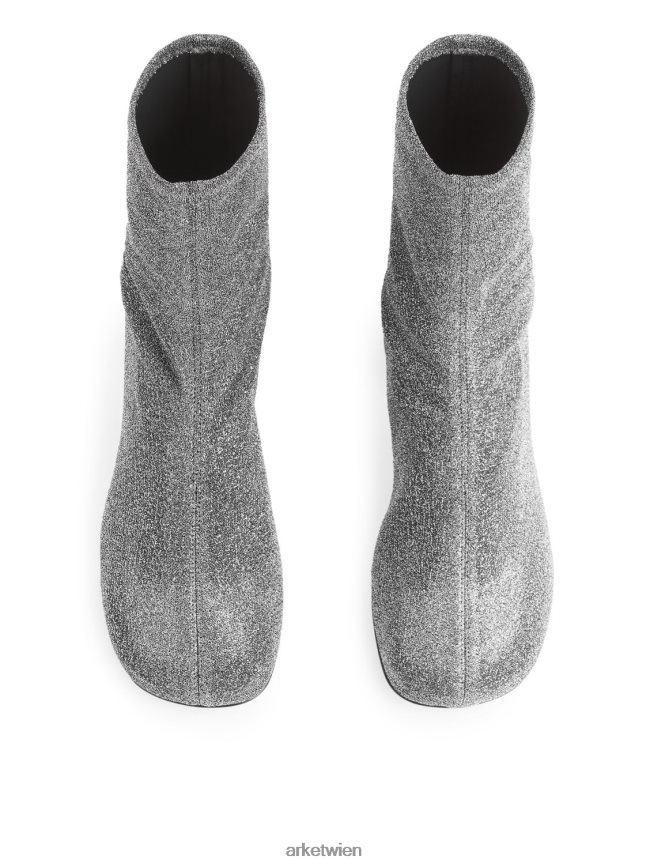 ARKET Stretchstiefel mit Absatz Silber Frauen 8RF08T736 Schuhwerk