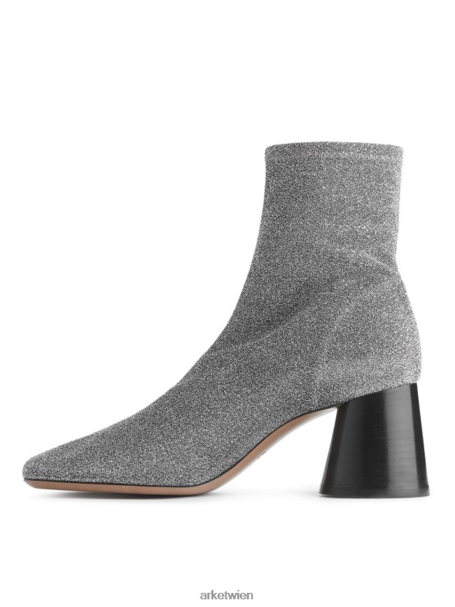 ARKET Stretchstiefel mit Absatz Silber Frauen 8RF08T736 Schuhwerk