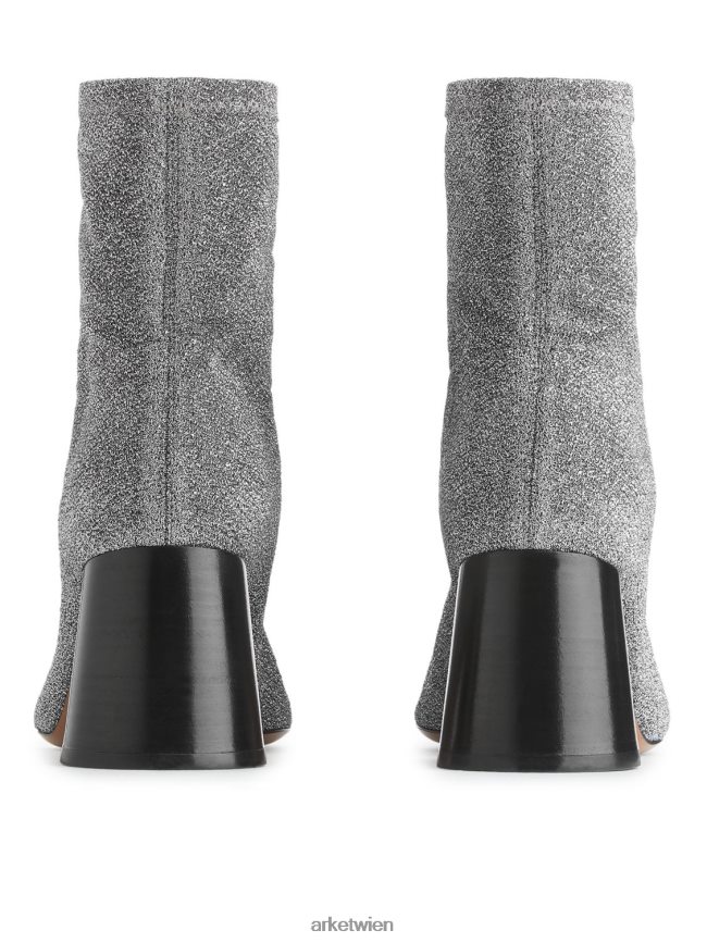 ARKET Stretchstiefel mit Absatz Silber Frauen 8RF08T736 Schuhwerk