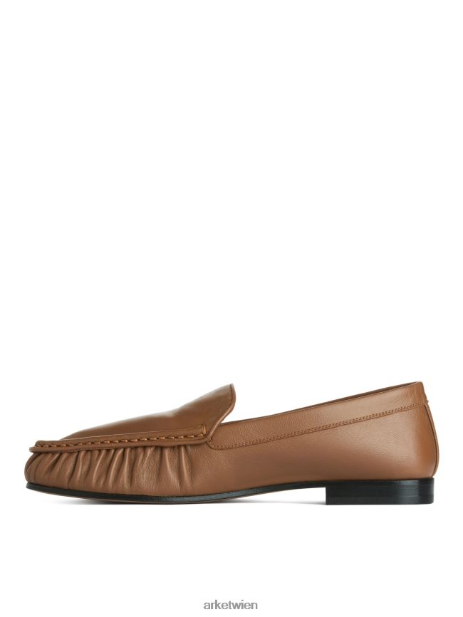 ARKET Leder-Slipper Hellbraun Frauen 8RF08T684 Schuhwerk