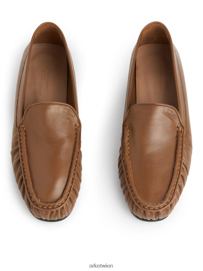 ARKET Leder-Slipper Hellbraun Frauen 8RF08T684 Schuhwerk