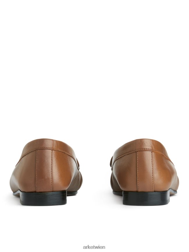 ARKET Leder-Slipper Hellbraun Frauen 8RF08T684 Schuhwerk