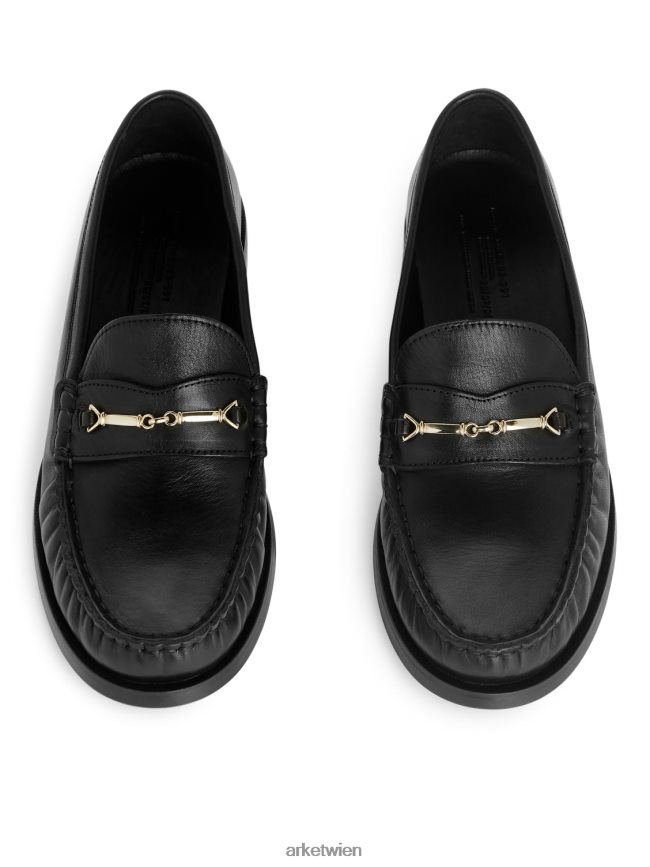 ARKET Leder-Slipper Schwarz Frauen 8RF08T686 Schuhwerk