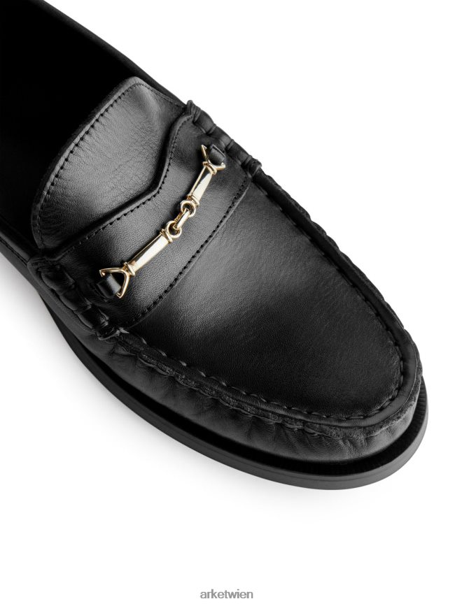 ARKET Leder-Slipper Schwarz Frauen 8RF08T686 Schuhwerk