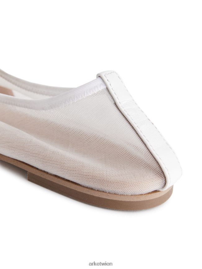 ARKET Mesh-Ballerinas cremefarben Frauen 8RF08T713 Schuhwerk