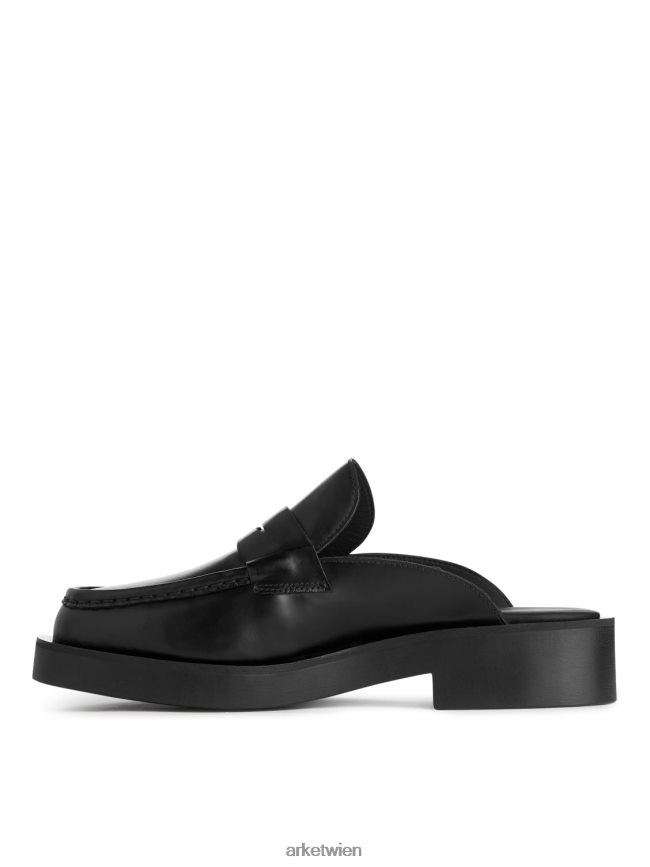 ARKET Slipper aus Leder Schwarz Frauen 8RF08T685 Schuhwerk