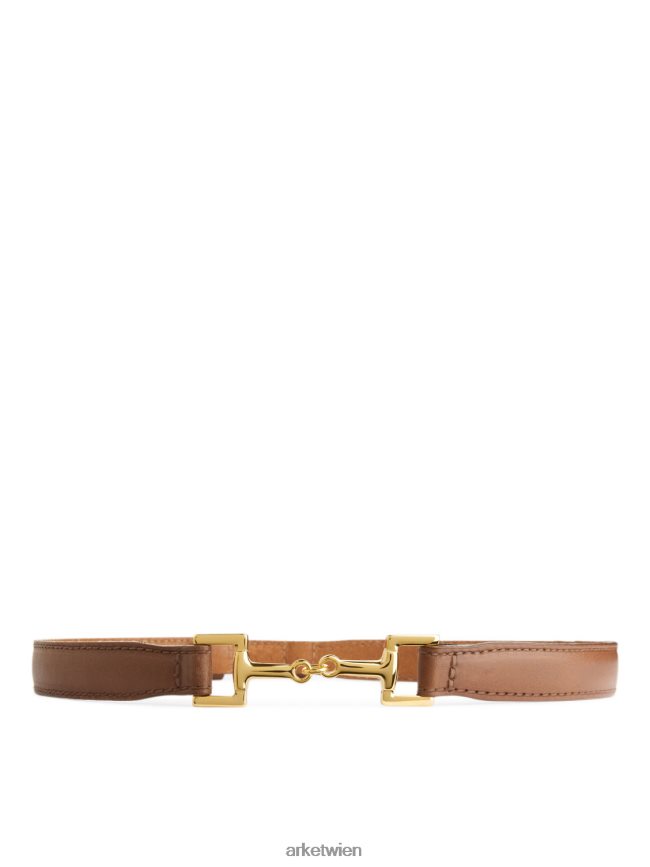 ARKET Ledergürtel mit Horsebit-Schnalle Beige Frauen 8RF08T830 Zubehör