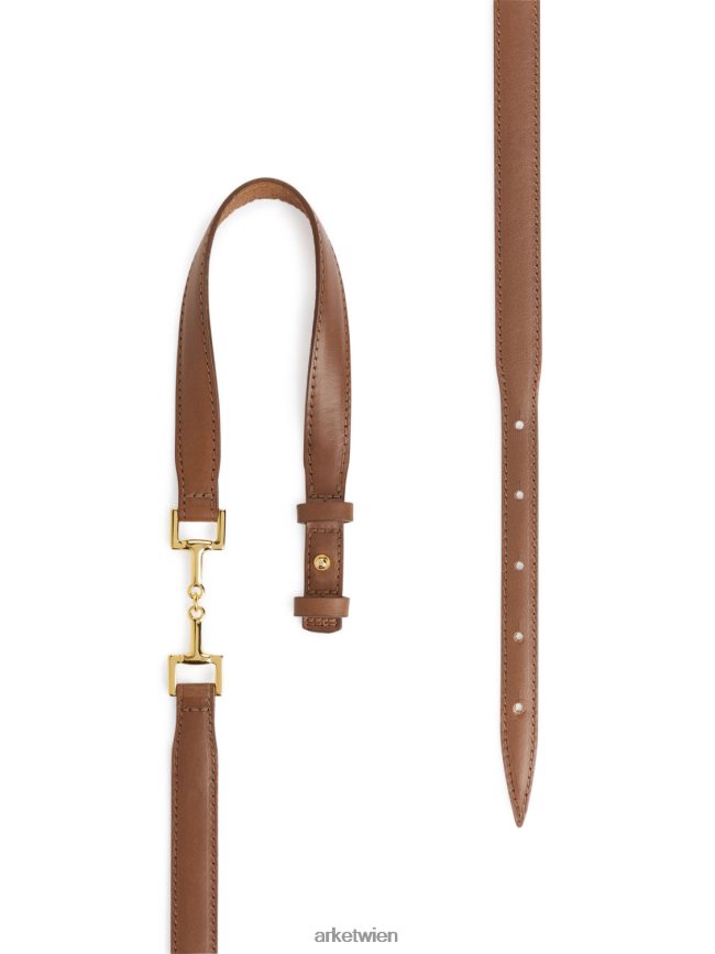 ARKET Ledergürtel mit Horsebit-Schnalle Beige Frauen 8RF08T830 Zubehör