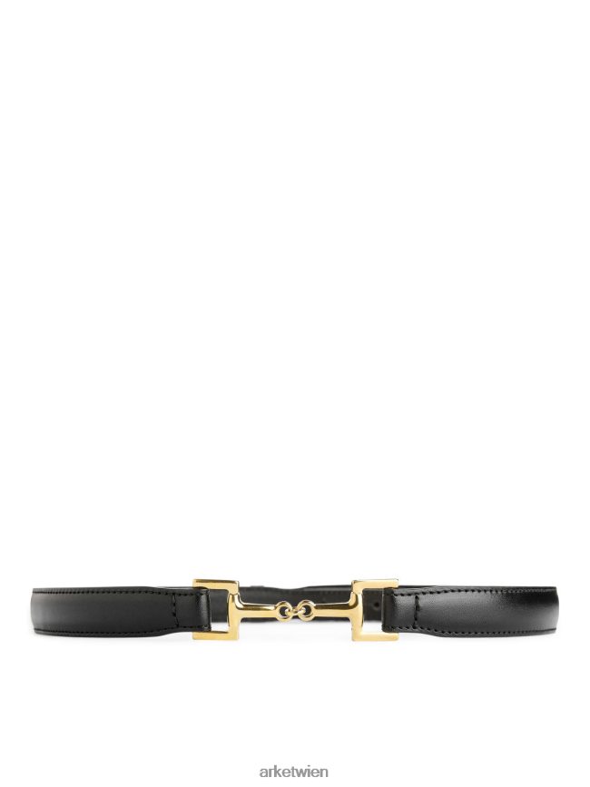 ARKET Ledergürtel mit Horsebit-Schnalle Schwarz Frauen 8RF08T835 Zubehör