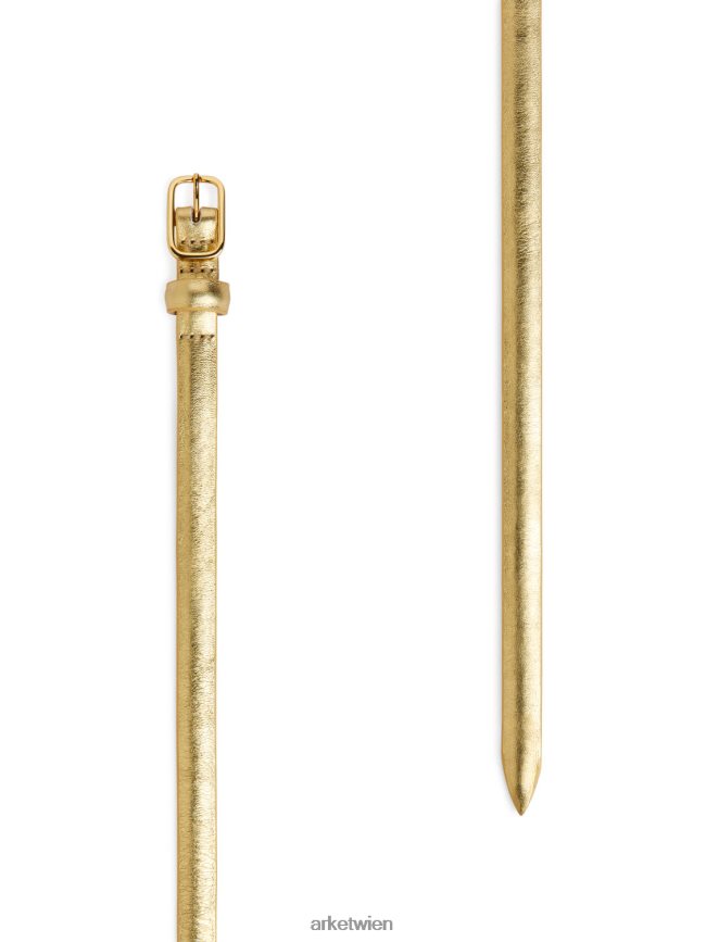 ARKET schmaler Ledergürtel golden Frauen 8RF08T827 Zubehör