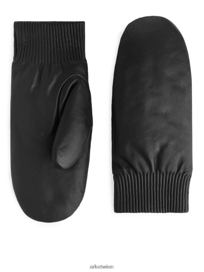 ARKET Gepolsterte Lederhandschuhe Schwarz Frauen 8RF08T891 Zubehör