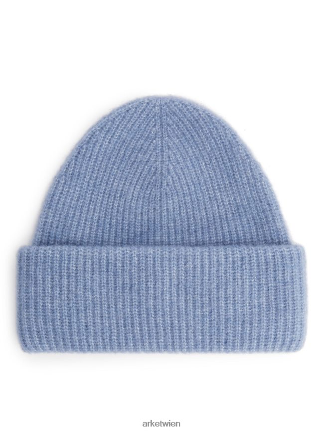 ARKET Doppelt gefaltete Alpaka-Merino-Mütze hellblau Frauen 8RF08T906 Zubehör
