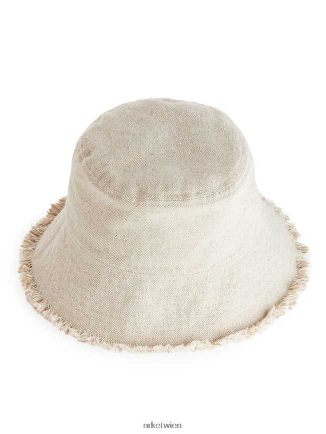 ARKET Fischerhut aus Leinenmischung Beige Frauen 8RF08T635 Zubehör
