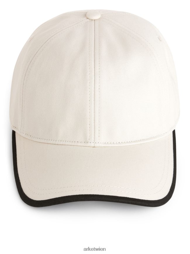ARKET Mütze aus Baumwolltwill cremefarben/schwarz Frauen 8RF08T822 Zubehör