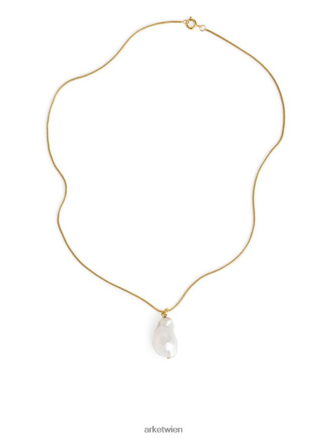 ARKET Halskette mit Anhänger aus Süßwasserperlen gold/weiß Frauen 8RF08T781 Zubehör