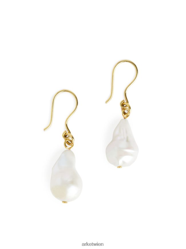 ARKET Süßwasserperlen-Hakenohrringe gold/weiß Frauen 8RF08T784 Zubehör