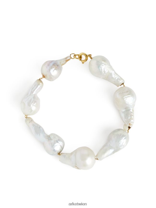 ARKET Süßwasserperlenarmband gold/weiß Frauen 8RF08T780 Zubehör