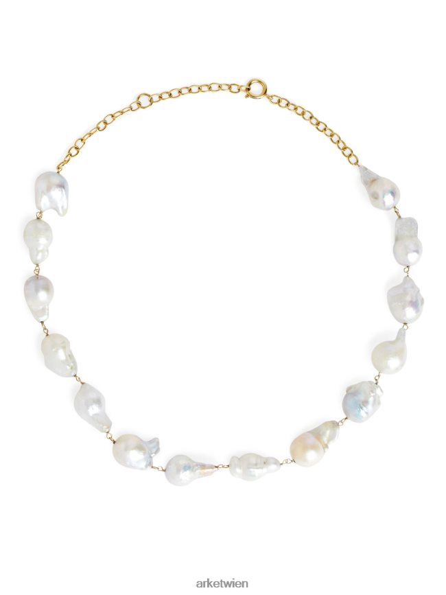ARKET Süßwasserperlenkette gold/weiß Frauen 8RF08T778 Zubehör