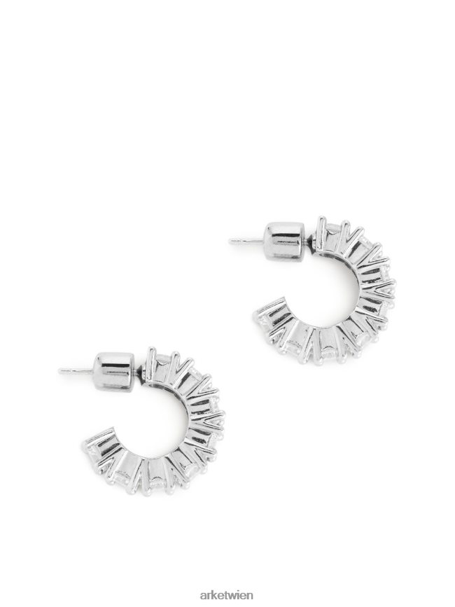 ARKET klobige Strass-Kreolen 20 mm Silber Frauen 8RF08T798 Zubehör