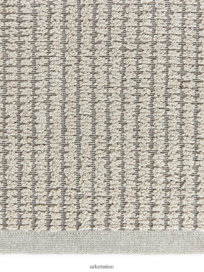 ARKET Badematte aus Baumwolle beige/grau unisex 8RF08T1345 Haushaltswaren