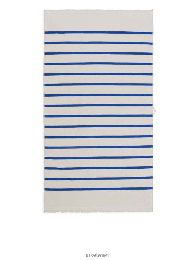 ARKET Badetuch 100 x 180 cm gebrochenes Weiß/Blau unisex 8RF08T1346 Haushaltswaren