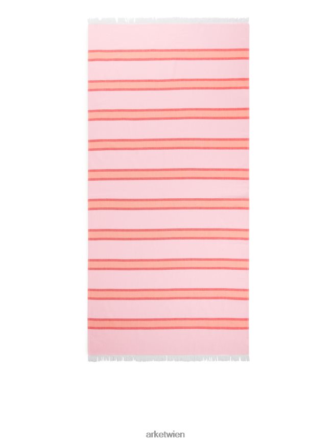 ARKET Stranddecke aus Baumwolle rosa/gelb unisex 8RF08T633 Haushaltswaren