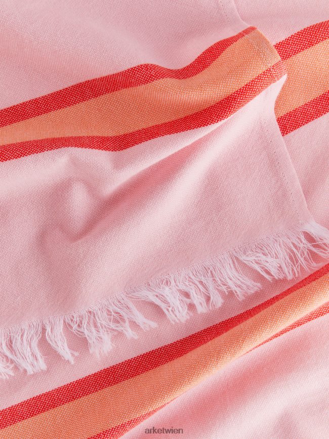 ARKET Stranddecke aus Baumwolle rosa/gelb unisex 8RF08T633 Haushaltswaren