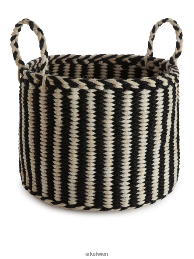 ARKET Aufbewahrungskorb 41 cm beige/schwarz unisex 8RF08T1355 Haushaltswaren