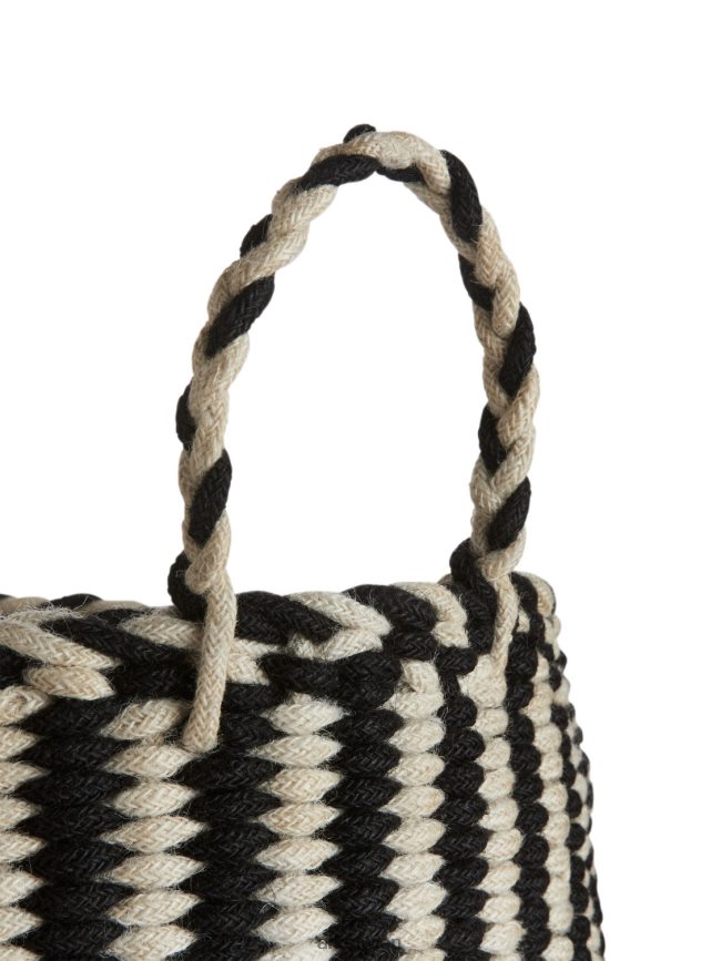 ARKET Aufbewahrungskorb 41 cm beige/schwarz unisex 8RF08T1355 Haushaltswaren