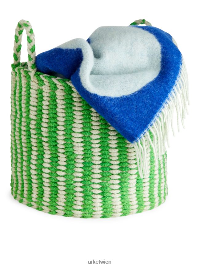 ARKET Aufbewahrungskorb 41 cm grün/cremeweiß unisex 8RF08T1353 Haushaltswaren