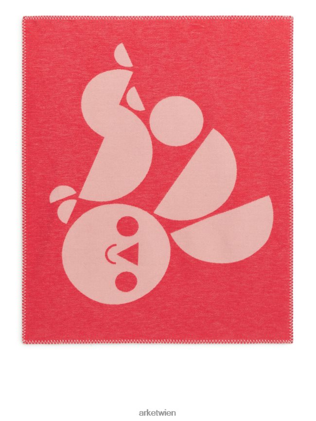 ARKET Künstler-Edition-Baumwolldecke rot-Weiss unisex 8RF08T1727 Haushaltswaren