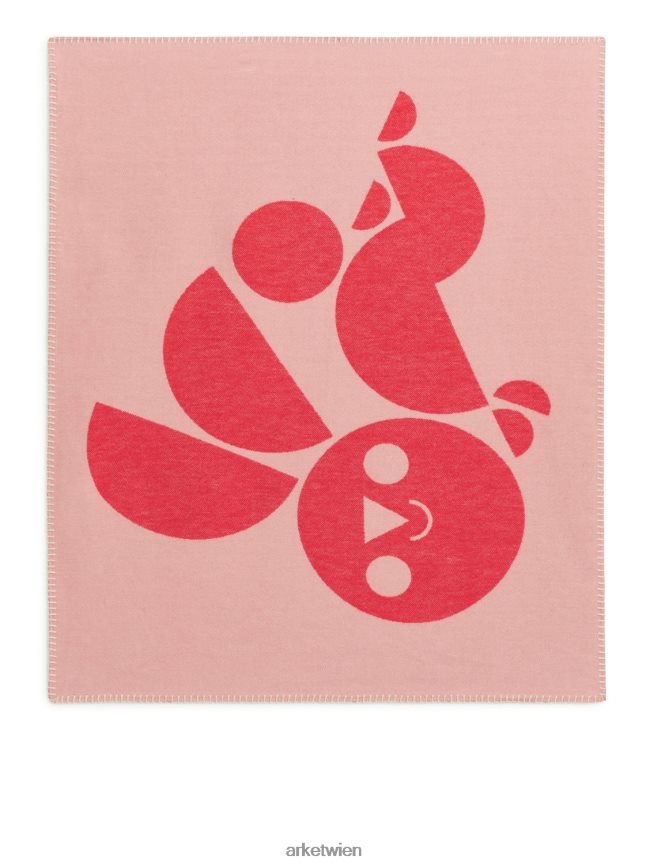 ARKET Künstler-Edition-Baumwolldecke rot-Weiss unisex 8RF08T1727 Haushaltswaren