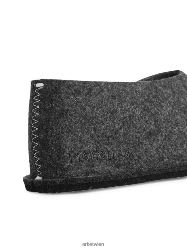ARKET Pia Wallen Wollhausschuhe dunkelgrau meliert unisex 8RF08T721 Haushaltswaren