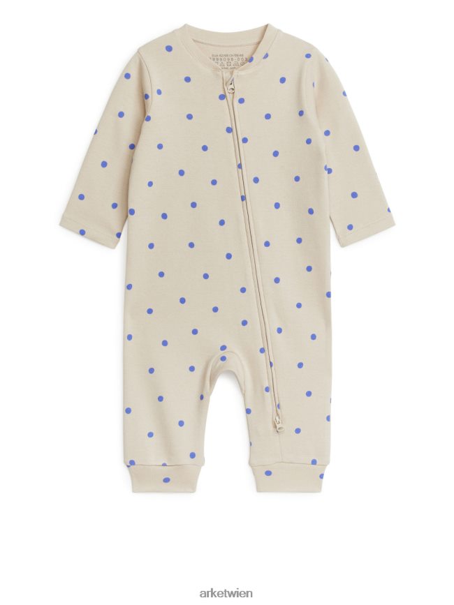 ARKET All-in-One-Pyjama beige/hellblau Kinder 8RF08T1754 Kleidung