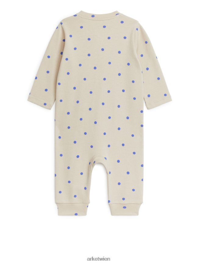 ARKET All-in-One-Pyjama beige/hellblau Kinder 8RF08T1754 Kleidung