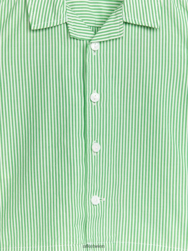 ARKET Baby-Resort-Shirt Grün Weiß Kinder 8RF08T1710 Kleidung