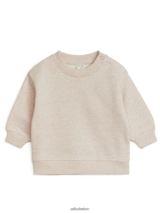 ARKET Baumwoll-Sweatshirt mit lockerer Passform Hafermelange Kinder 8RF08T1737 Kleidung