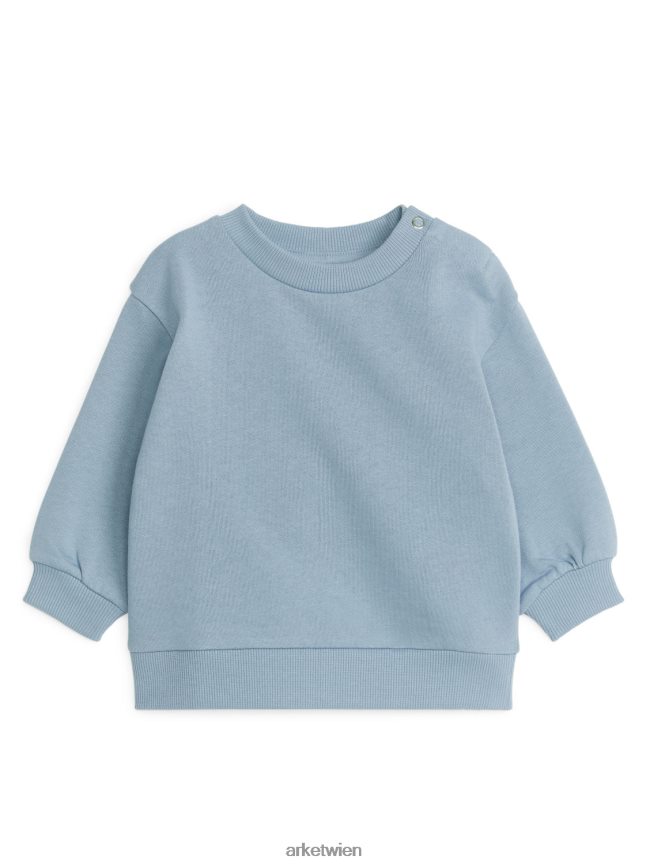 ARKET Baumwoll-Sweatshirt staubiges Blau Kinder 8RF08T1687 Kleidung