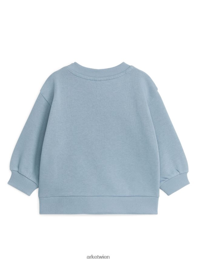 ARKET Baumwoll-Sweatshirt staubiges Blau Kinder 8RF08T1687 Kleidung