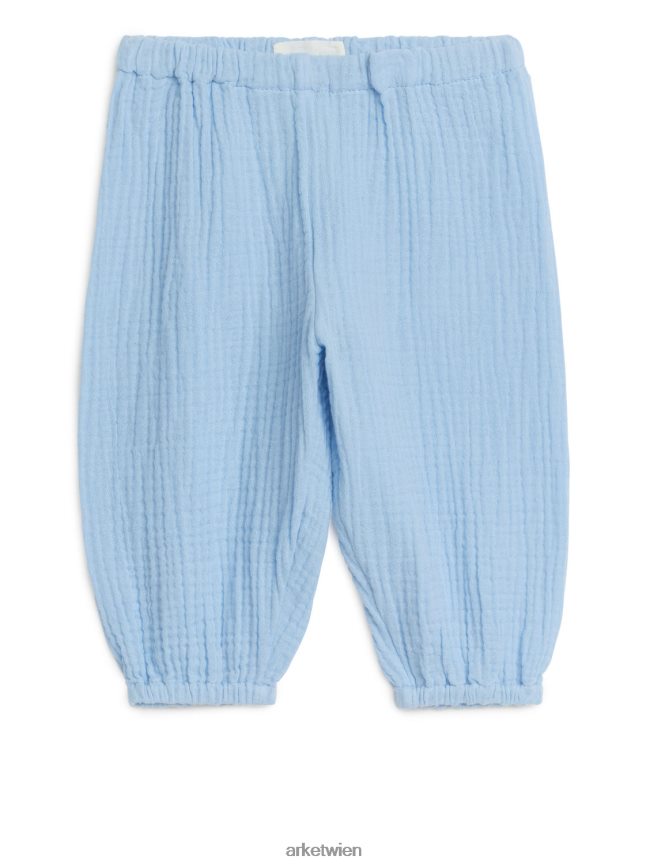 ARKET Hose aus Baumwoll-Musselin Blau Kinder 8RF08T1719 Kleidung